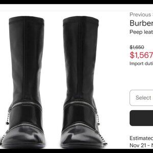 Peep leather ankle boots 36.5 NWT